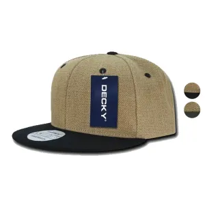 1 Dozen Decky Heavy Duty Jute Snapbacks Flat Bill Baseball Hats Caps Wholesale