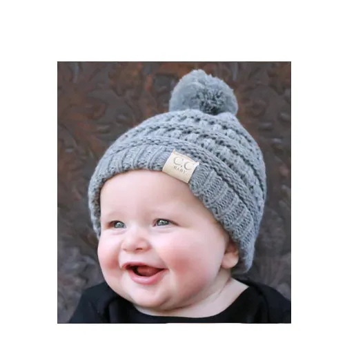 Baby-847 Light Melange Beanie with Pom
