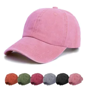 Baseball Cap - Plain Cap Hat Lightweight Adjustable Washed Polo Style Hat Classic Sports Casual Cap Summer Sun Hat for Unisex Pink2