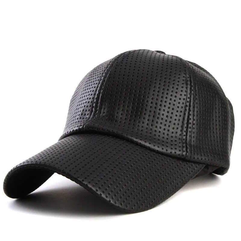 Baseball Cap women fall faux Leather cap hip hop Hats For men winter hat for women