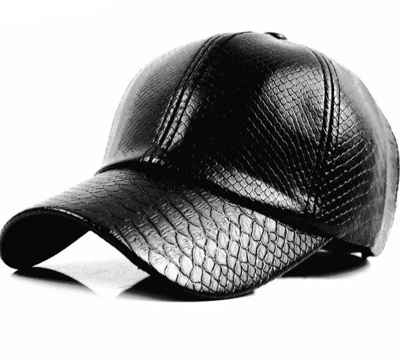Baseball Cap women fall faux Leather cap hip hop Hats For men winter hat for women