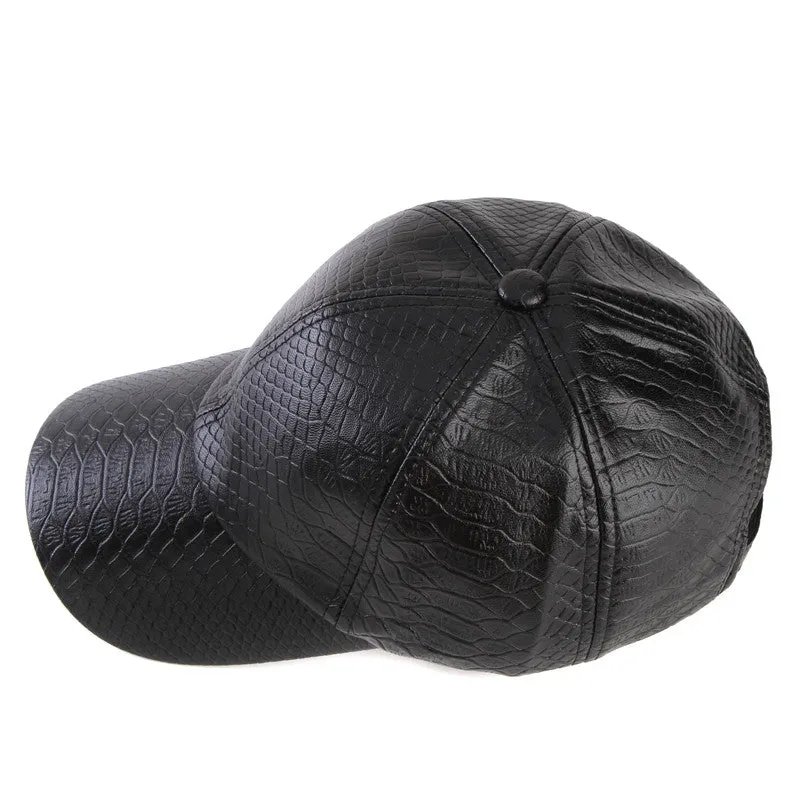 Baseball Cap women fall faux Leather cap hip hop Hats For men winter hat for women