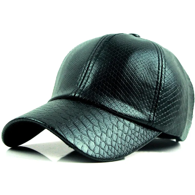 Baseball Cap women fall faux Leather cap hip hop Hats For men winter hat for women