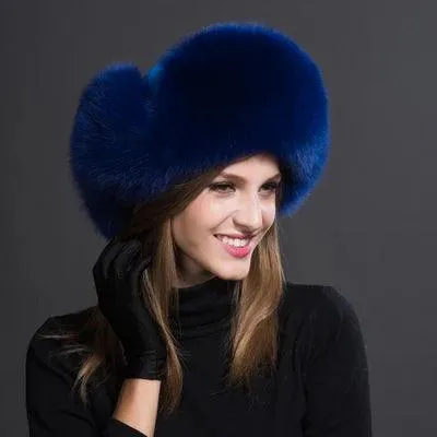 Beautiful Women's Natural Raccoon or Fox Fur Ushanka Hat