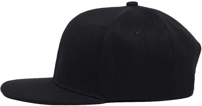 Boolavard Classic Snapback Hat Cap Hip Hop Style Flat Bill Blank Solid Color Adjustable Size