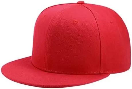 Boolavard Classic Snapback Hat Cap Hip Hop Style Flat Bill Blank Solid Color Adjustable Size