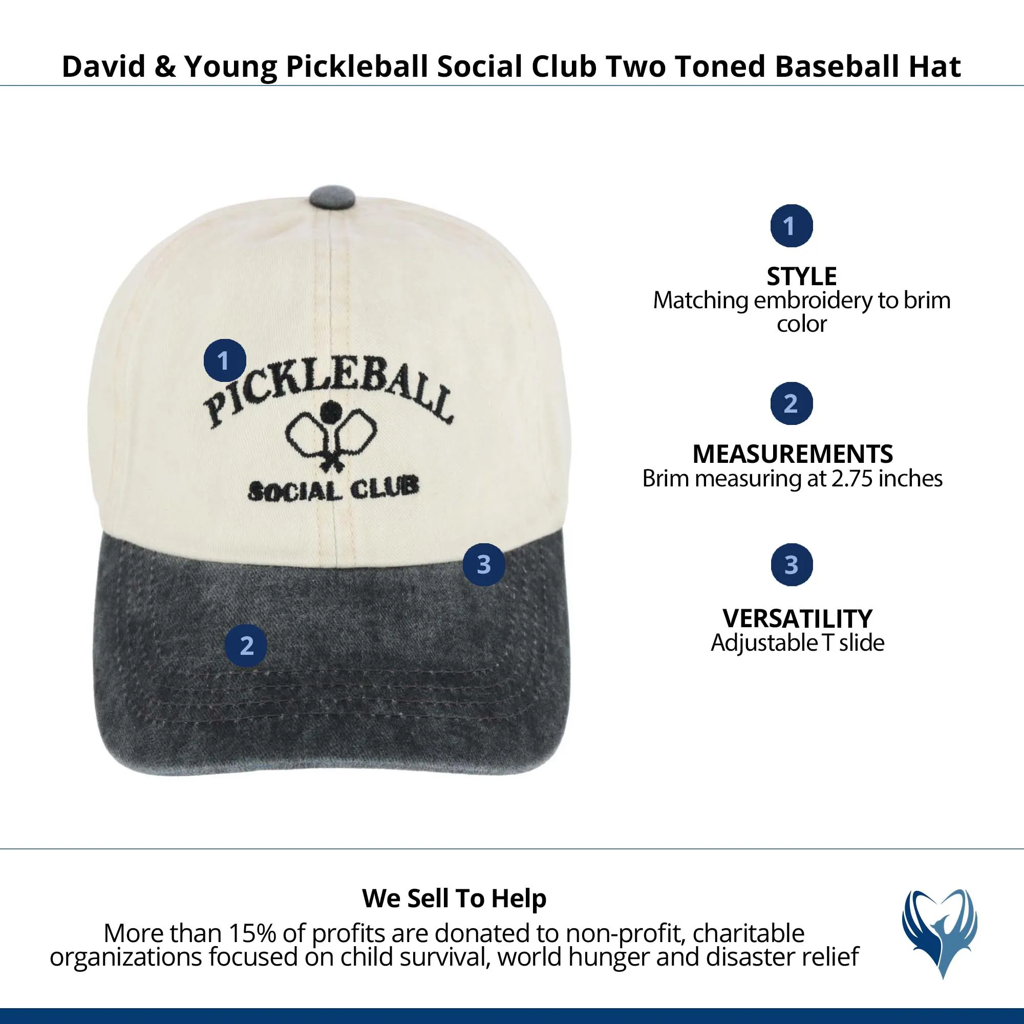 David & Young Unisex Pickleball Social Club Two Toned Baseball Hat