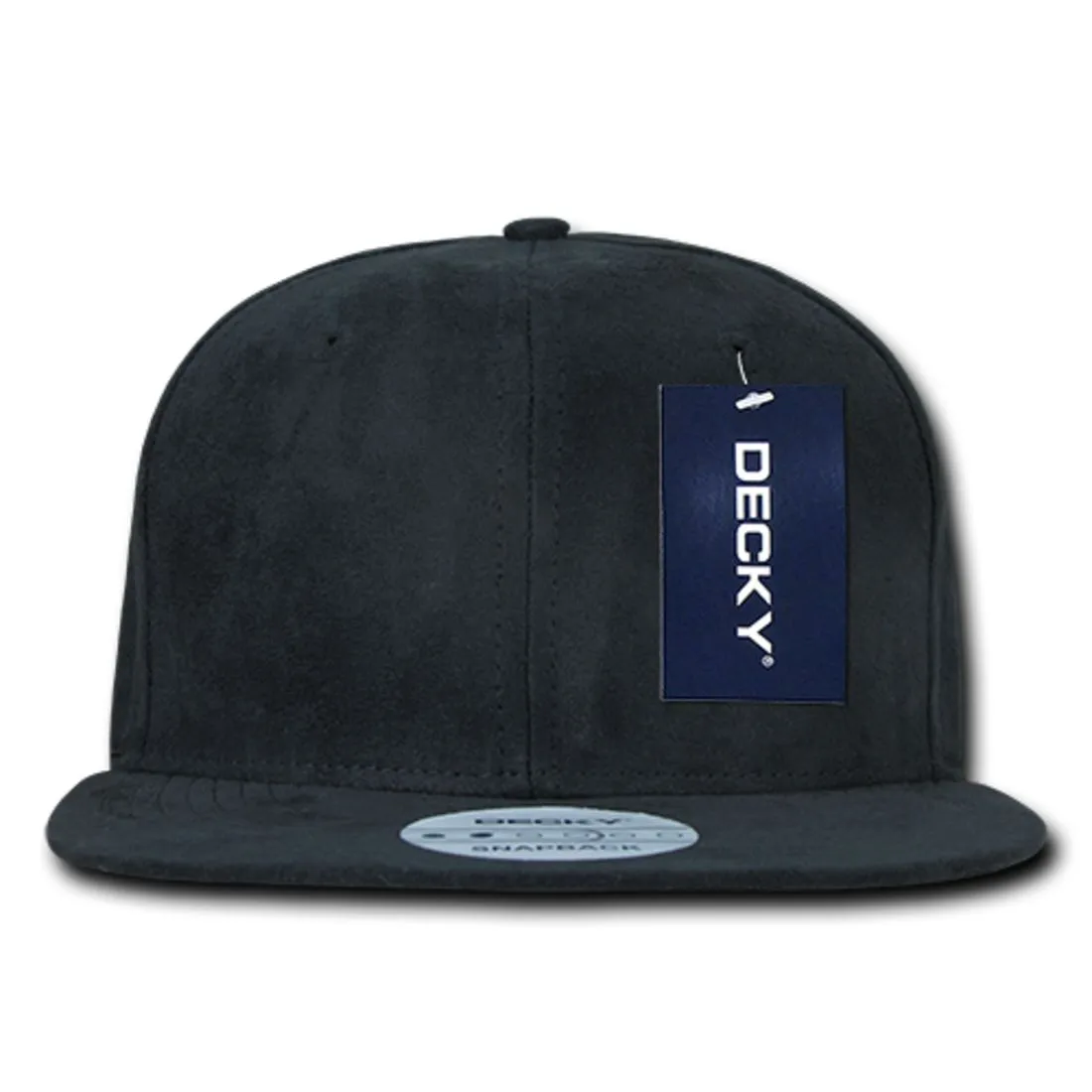 Decky 1091 Faux Suede Snapback Hats 6 Panel Flat Bill Baseball Caps