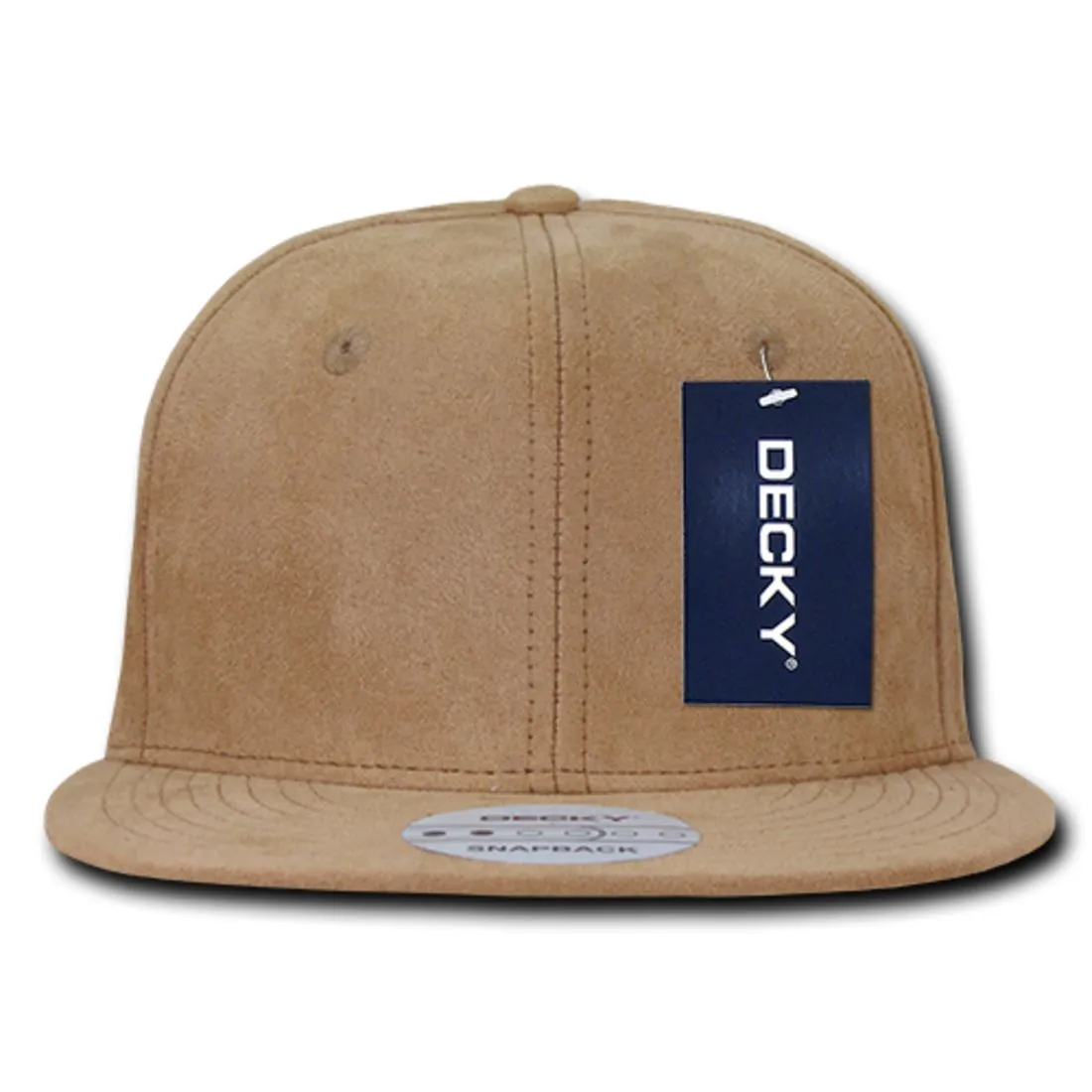 Decky 1091 Faux Suede Snapback Hats 6 Panel Flat Bill Baseball Caps