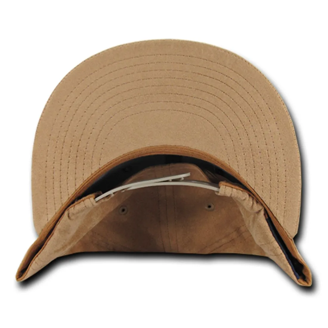 Decky 1091 Faux Suede Snapback Hats 6 Panel Flat Bill Baseball Caps