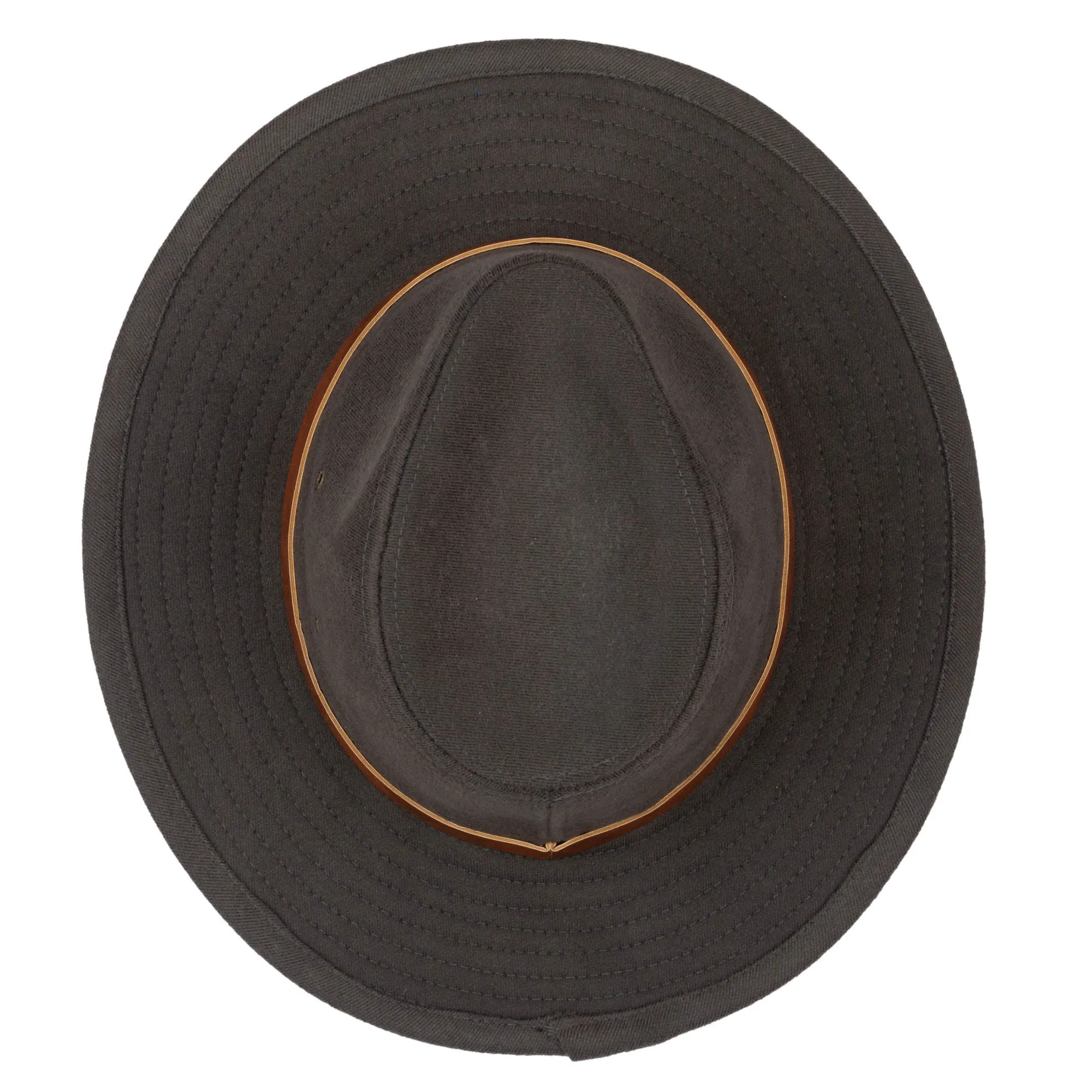 Faux Felt Fedora with Braided Faux Leather Trim