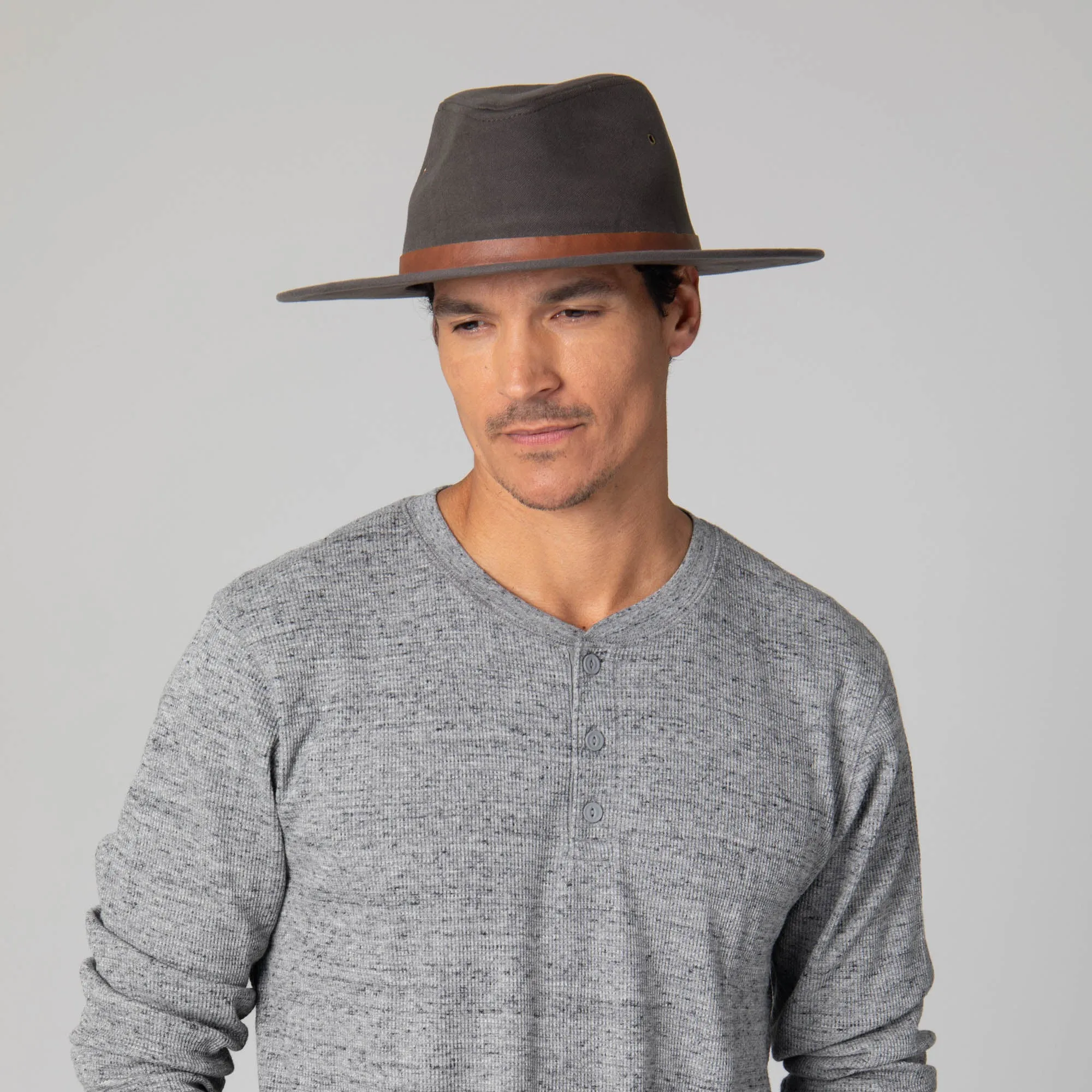 Faux Felt Fedora with Braided Faux Leather Trim
