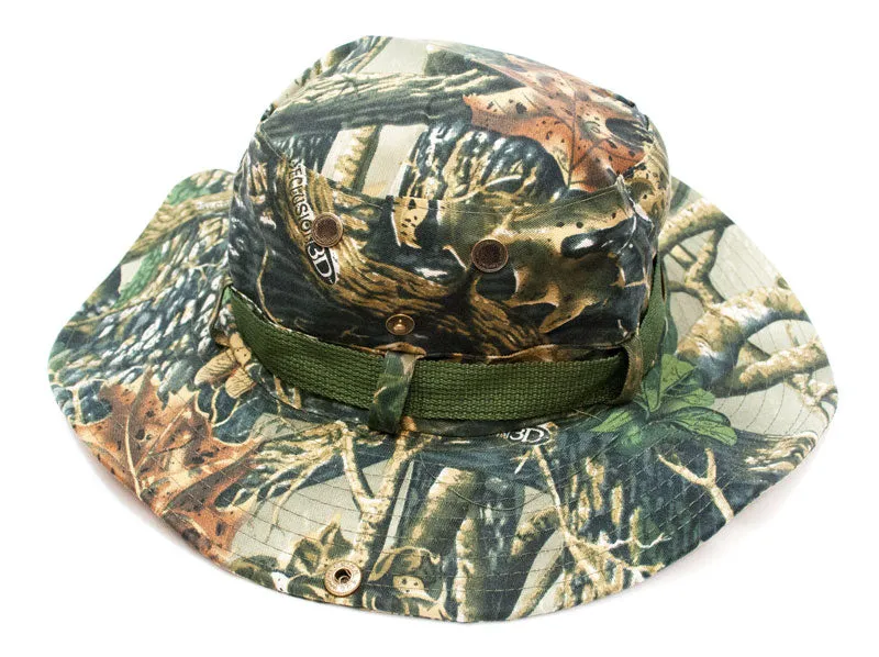 Forest Camouflage Bucket Hat with Flap Neck Cover