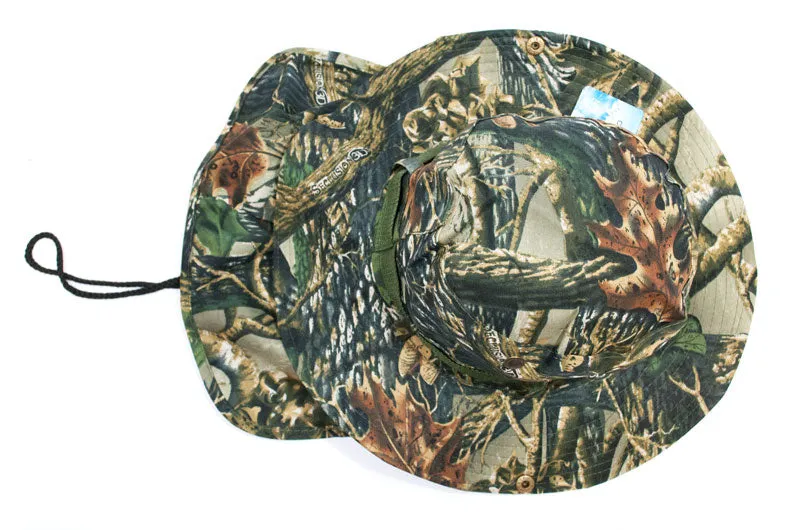 Forest Camouflage Bucket Hat with Flap Neck Cover