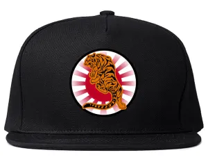 Japanese Tiger Rising Sun Mens Snapback Hat