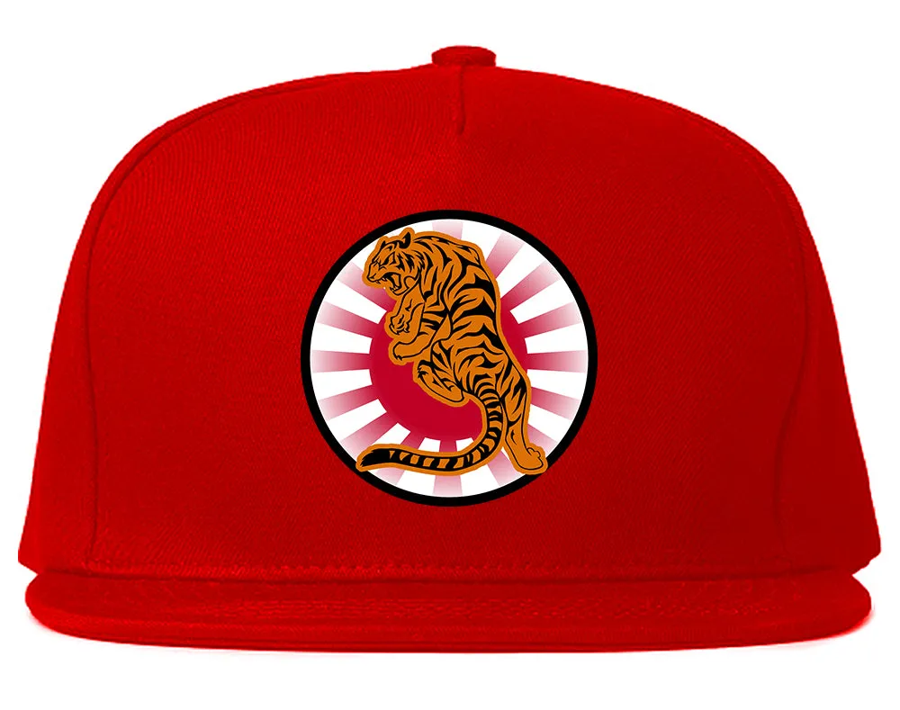Japanese Tiger Rising Sun Mens Snapback Hat