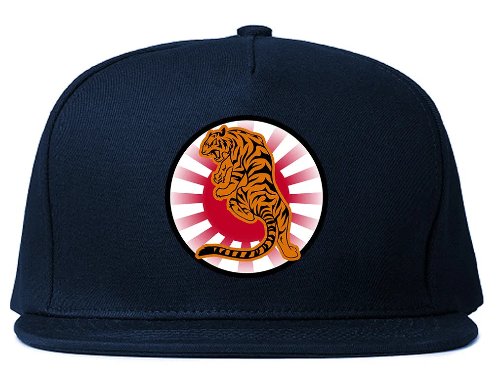 Japanese Tiger Rising Sun Mens Snapback Hat