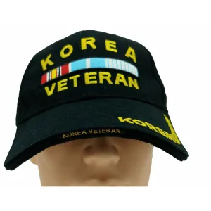 Korea Veteran Medals Baseball Cap - Rothco Mid-Low Profile Black Korean Vet Hat