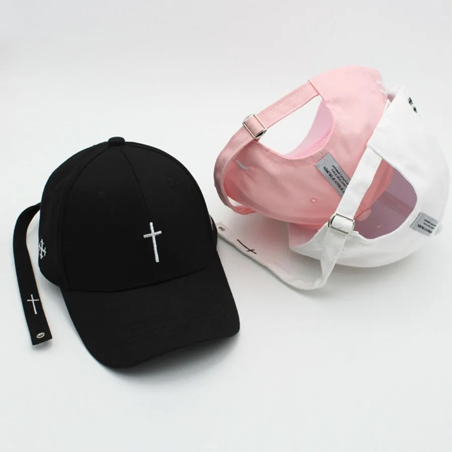 [Korean Style] Cross Embroidery Baseball Cap