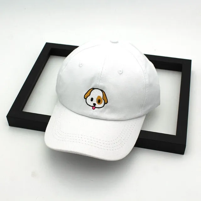 [Korean Style] Dog Embroidery Baseball Cap