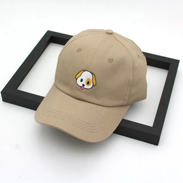 [Korean Style] Dog Embroidery Baseball Cap
