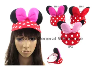 Little Girls Cute Plush Mouse Ear Visor Caps Wholesale