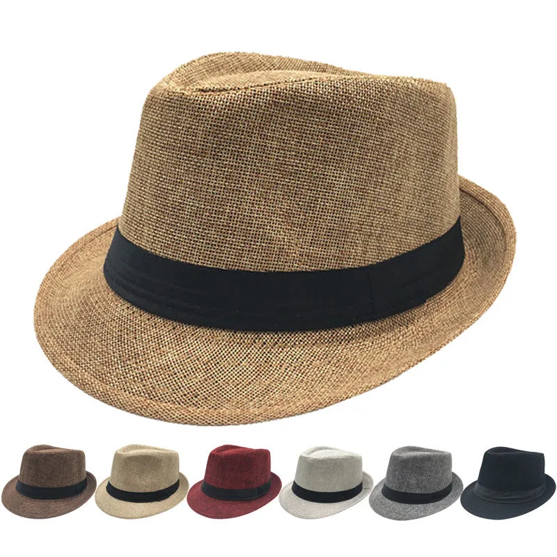 Mens Classic Fedora Hat Short Brim