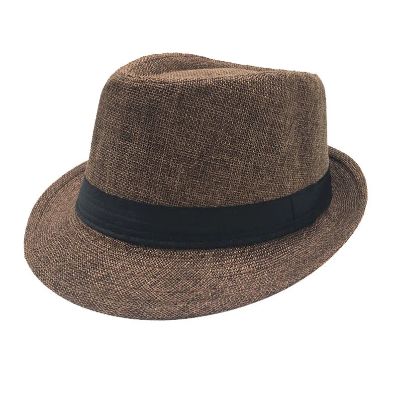 Mens Classic Fedora Hat Short Brim