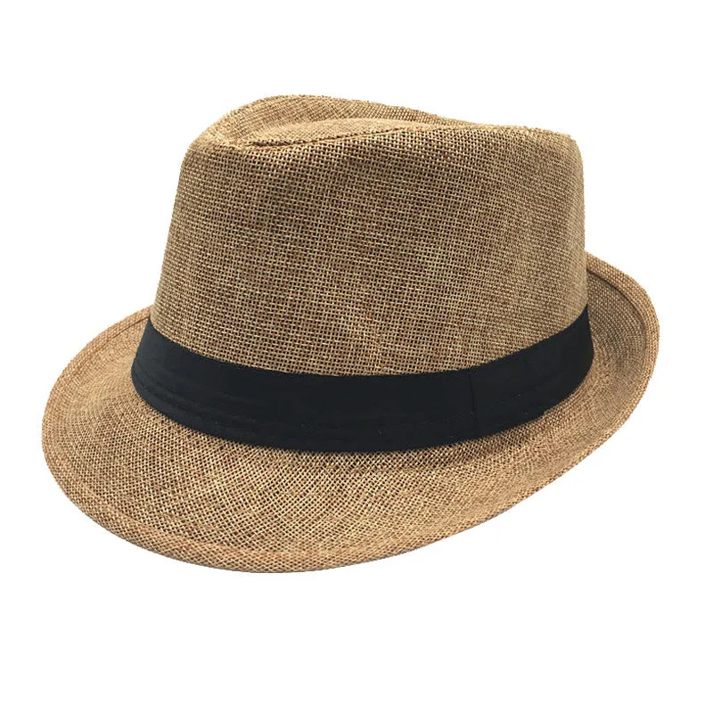 Mens Classic Fedora Hat Short Brim