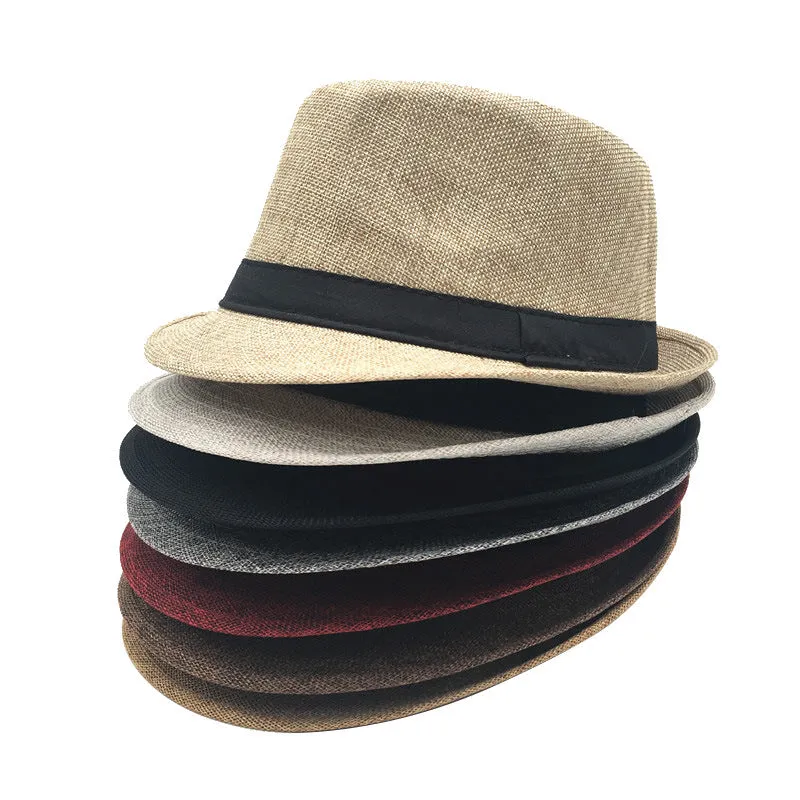 Mens Classic Fedora Hat Short Brim