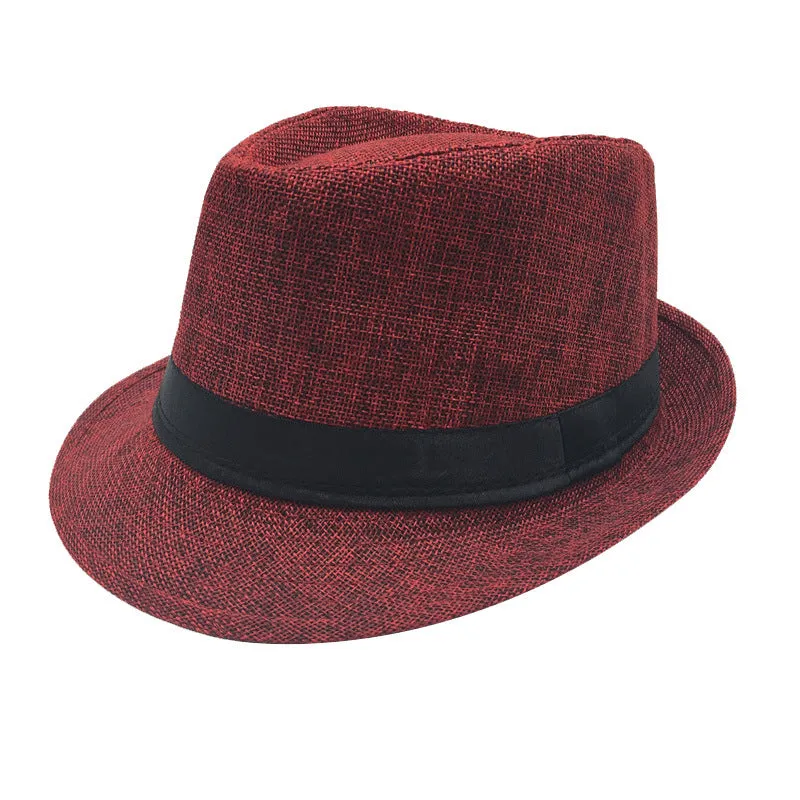 Mens Classic Fedora Hat Short Brim