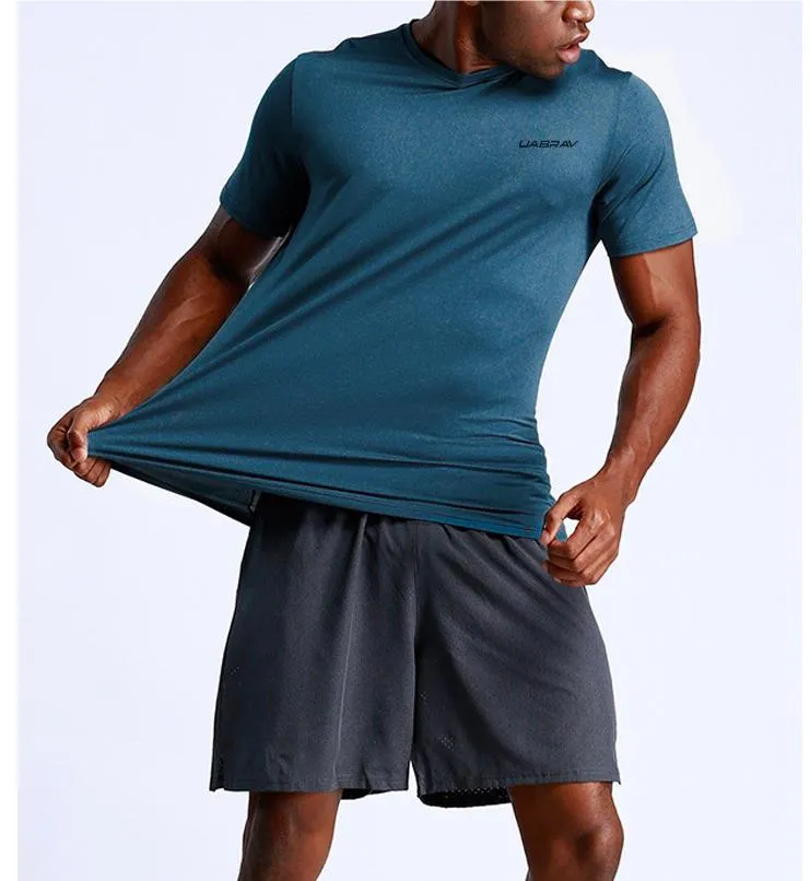 Mens Hiking Tshirt Quick-Dry Breathable Polyester Shortsleeved Tshirt for Active Outdoor Sports