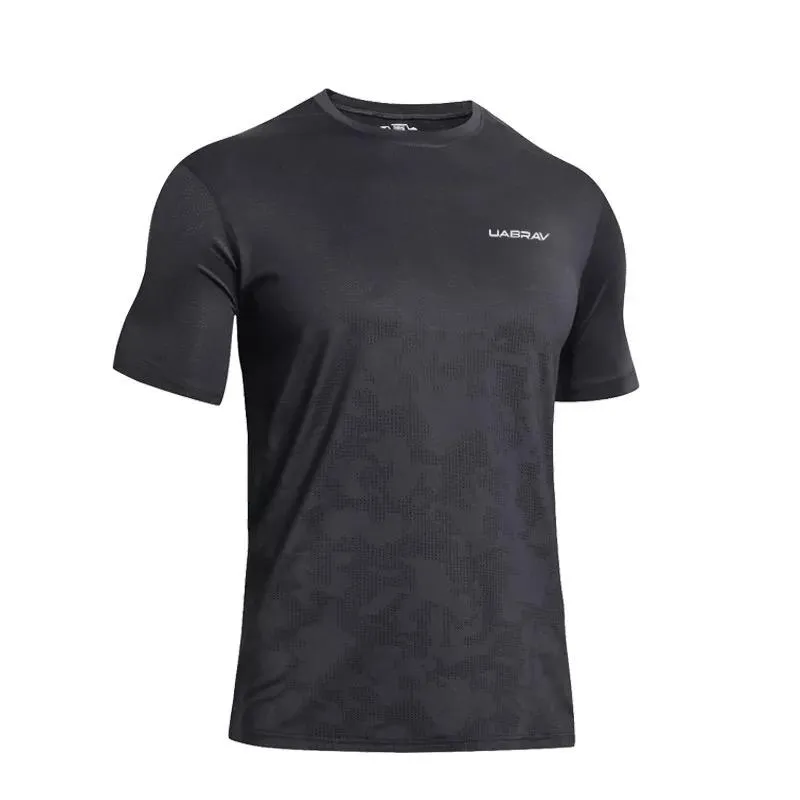 Mens Hiking Tshirt Quick-Dry Breathable Polyester Shortsleeved Tshirt for Active Outdoor Sports