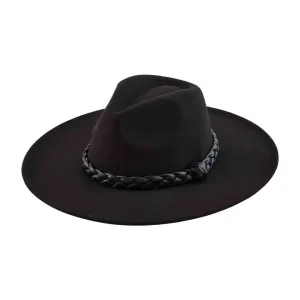 Mud Pie Braided Fedora - Black