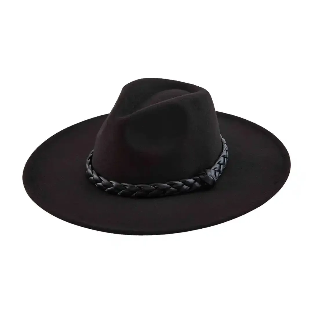 Mud Pie Braided Fedora - Black