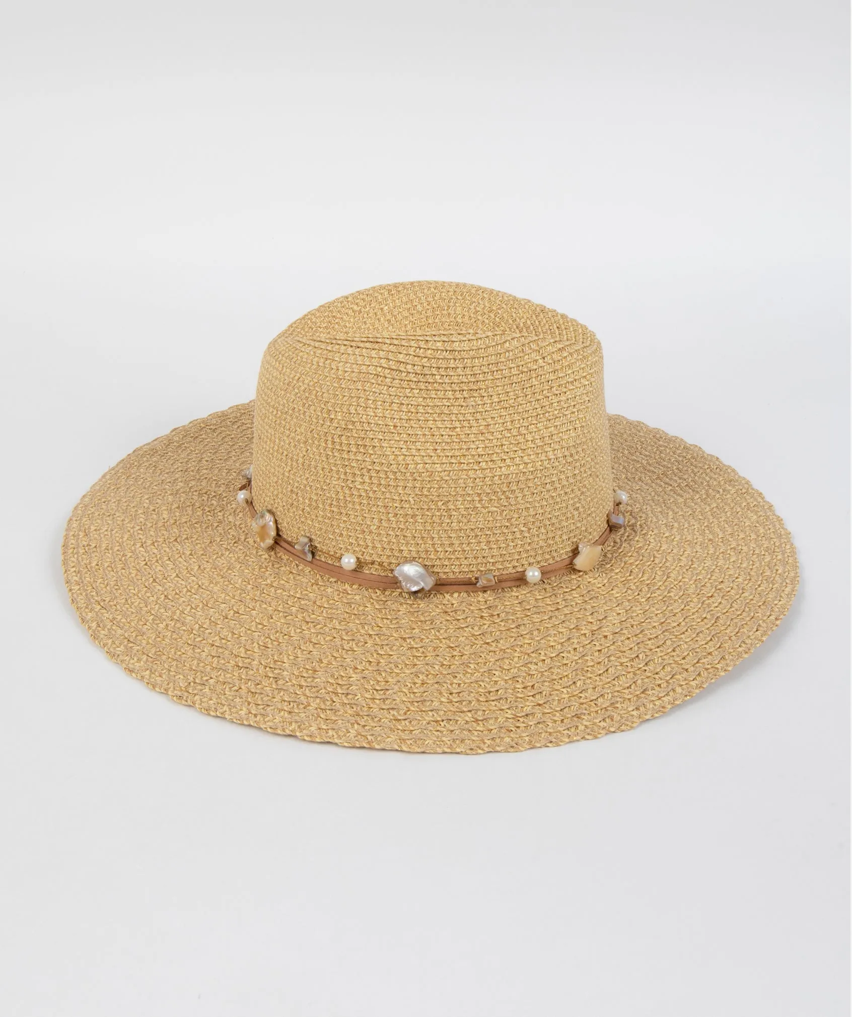 Natural Fedora Hat with Wide Brim and UP40 Sun Protection