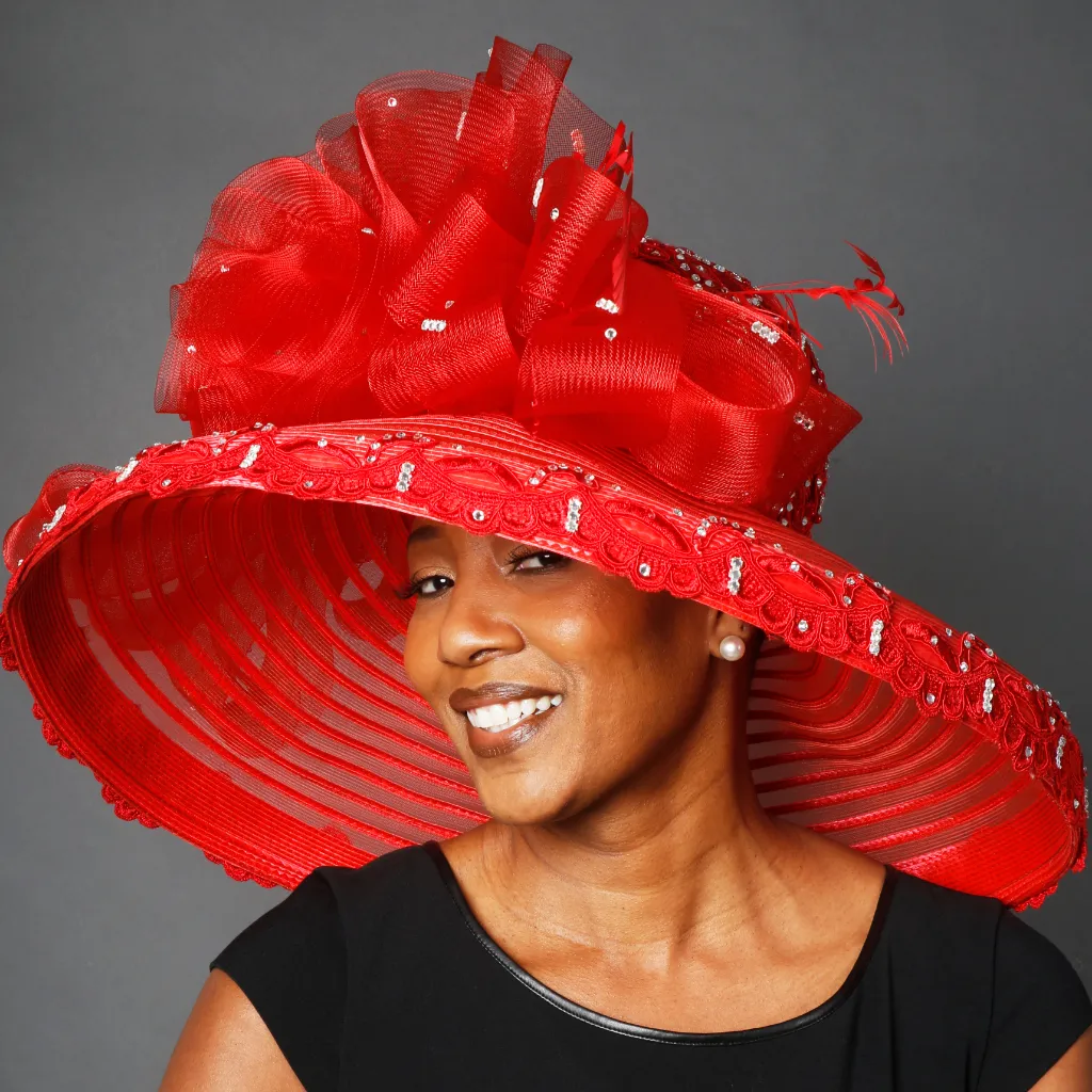 OE0025-Kentucky derby wide brim dress hat