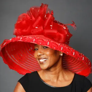 OE0025-Kentucky derby wide brim dress hat