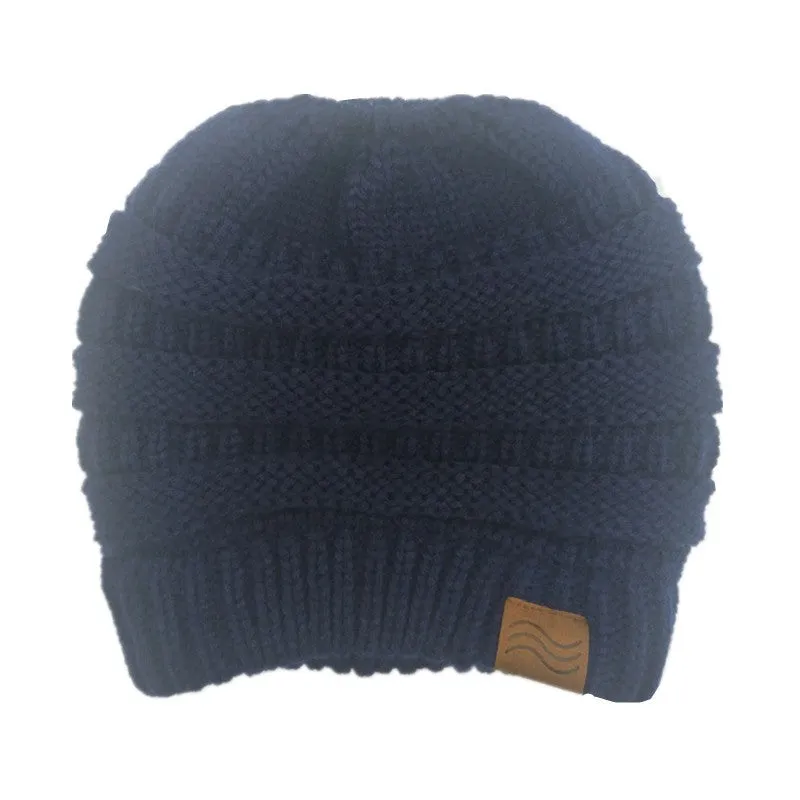 Ponytail Beanie Hat Winter Skullies Beanies Warm Caps Female Knitted Stylish Hats For Ladies Fashion