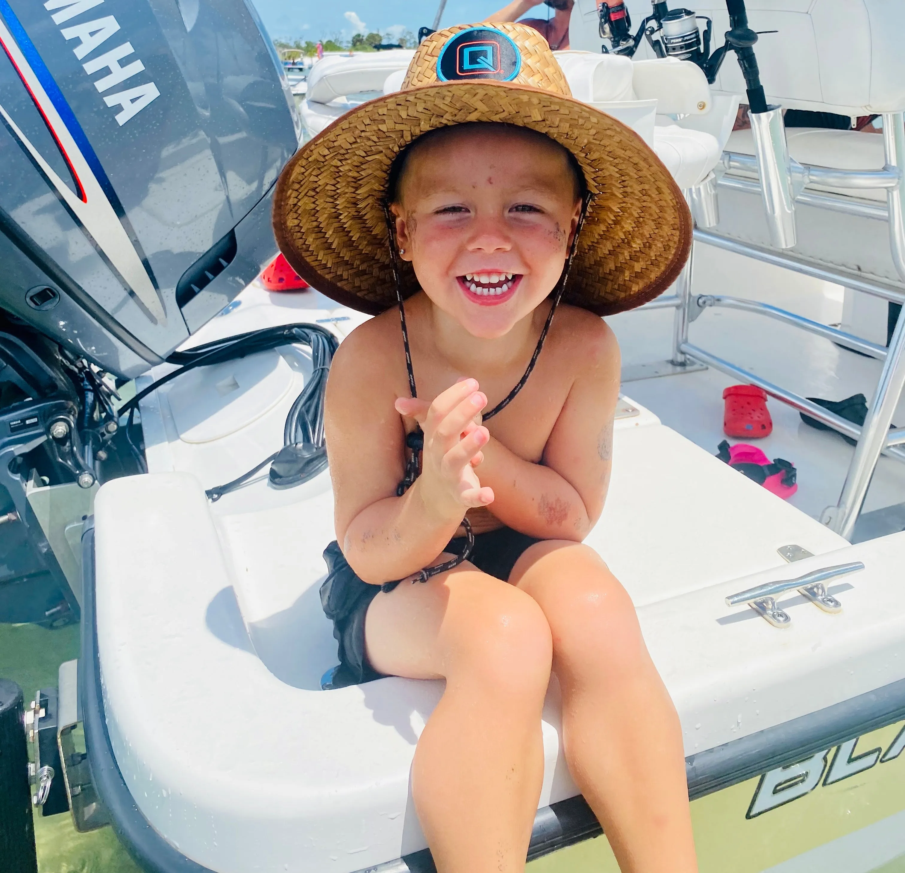 Qwave Kids Straw Lifeguard Hat - Youth Straw Hat for Boys, Girls, Teens, Petite Women