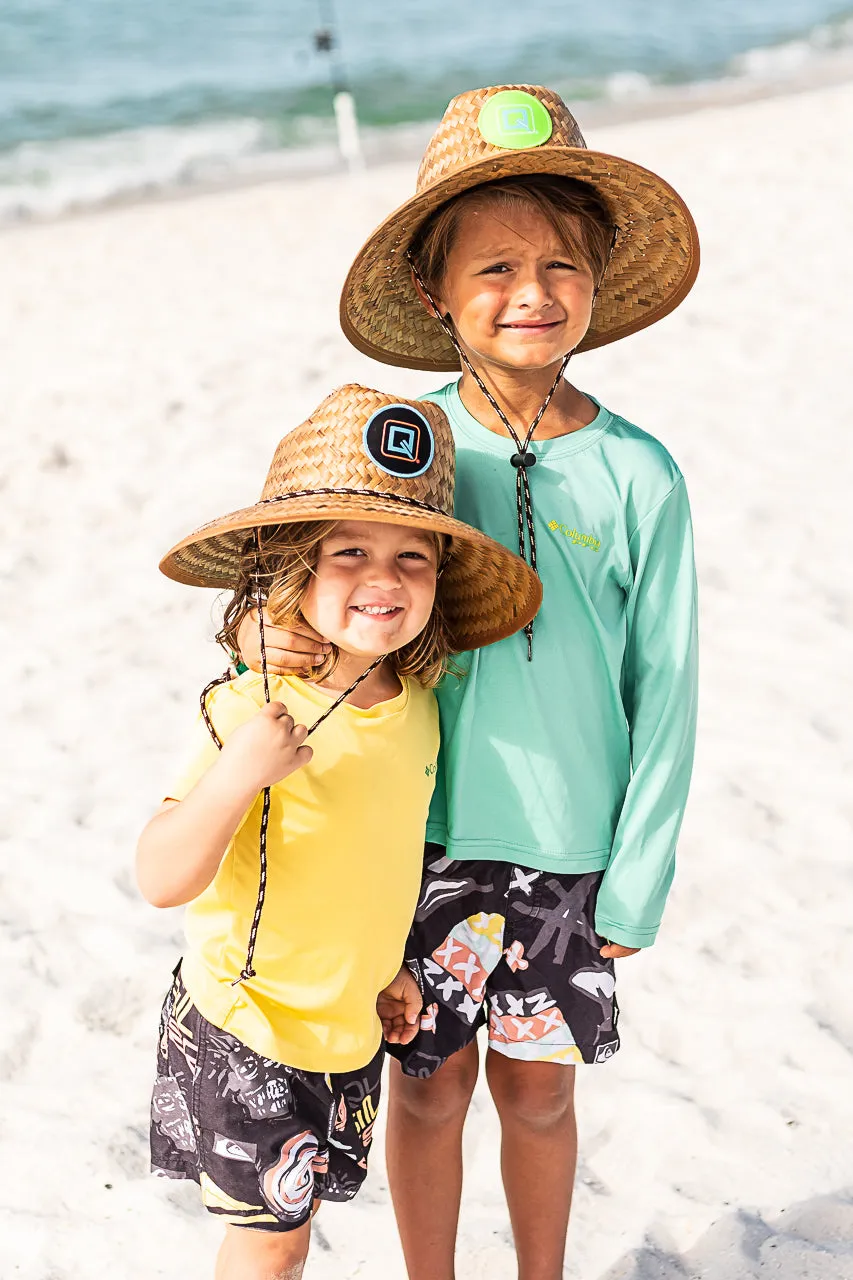 Qwave Kids Straw Lifeguard Hat - Youth Straw Hat for Boys, Girls, Teens, Petite Women