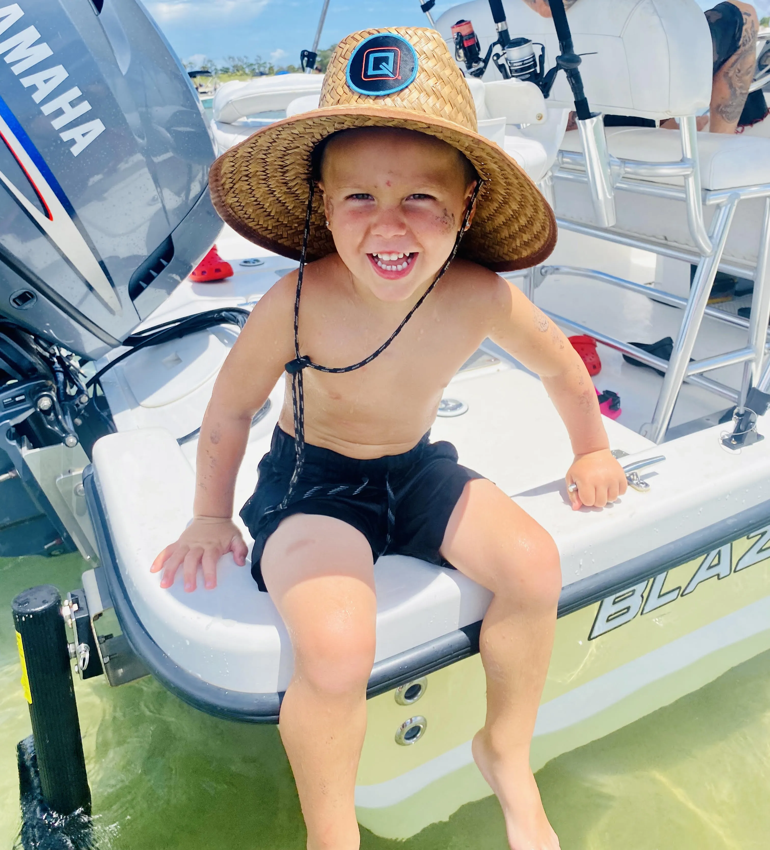 Qwave Kids Straw Lifeguard Hat - Youth Straw Hat for Boys, Girls, Teens, Petite Women
