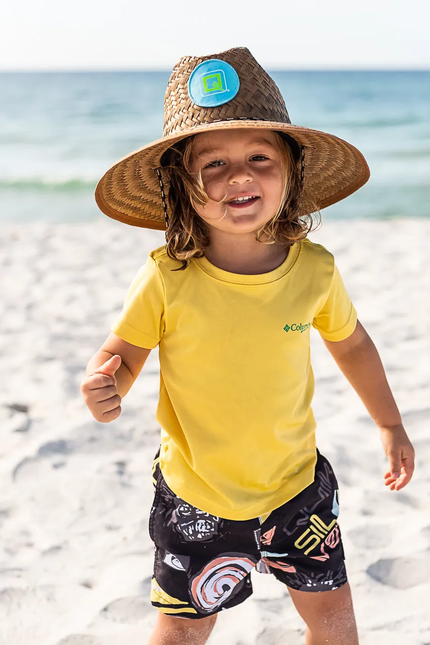 Qwave Kids Straw Lifeguard Hat - Youth Straw Hat for Boys, Girls, Teens, Petite Women