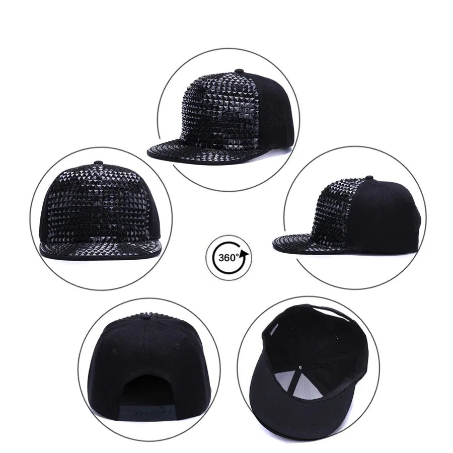 Sequins Adjustable Baseball Caps / Punk Rock Snapback Cap / Cool Hats for Men and Women
