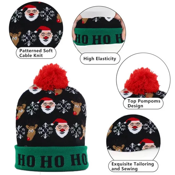 Ugly Christmas Hats Unisex Party Hats Crochet Knitted Cap Beanie for New Year