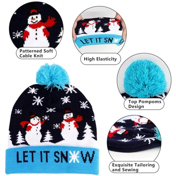 Ugly Christmas Hats Unisex Party Hats Crochet Knitted Cap Beanie for New Year
