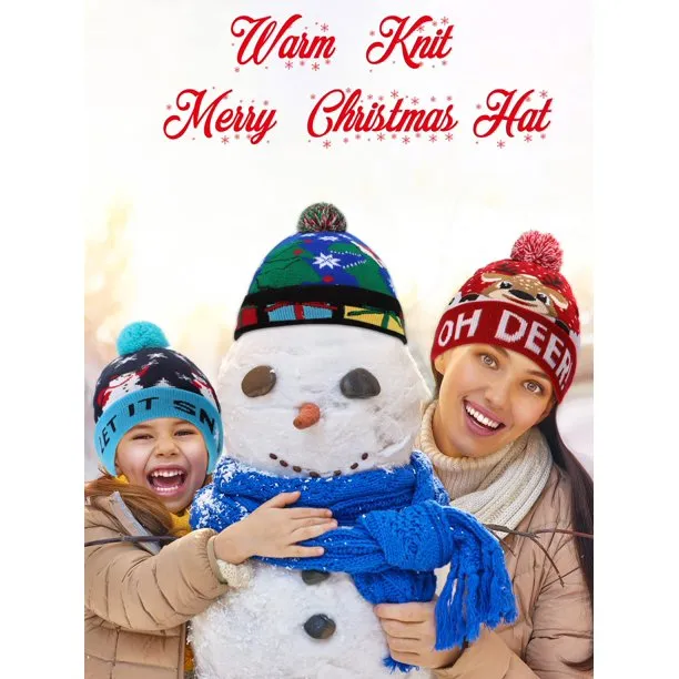 Ugly Christmas Hats Unisex Party Hats Crochet Knitted Cap Beanie for New Year