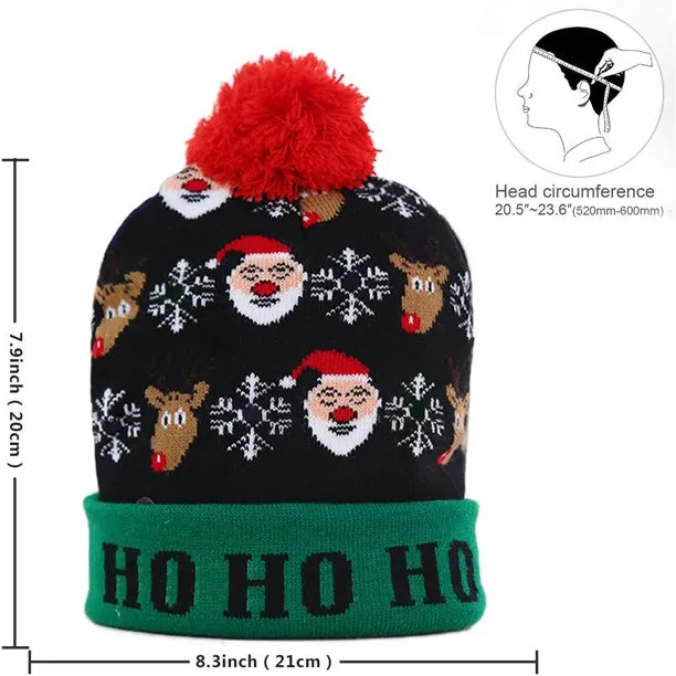 Ugly Christmas Hats Unisex Party Hats Crochet Knitted Cap Beanie for New Year