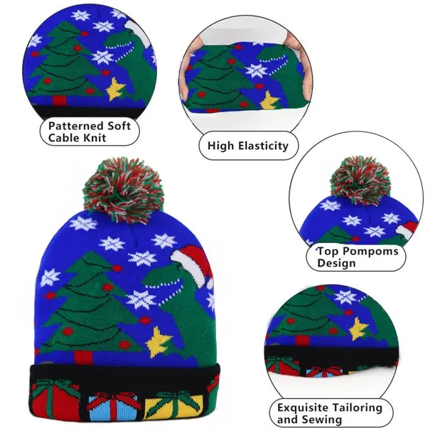 Ugly Christmas Hats Unisex Party Hats Crochet Knitted Cap Beanie for New Year