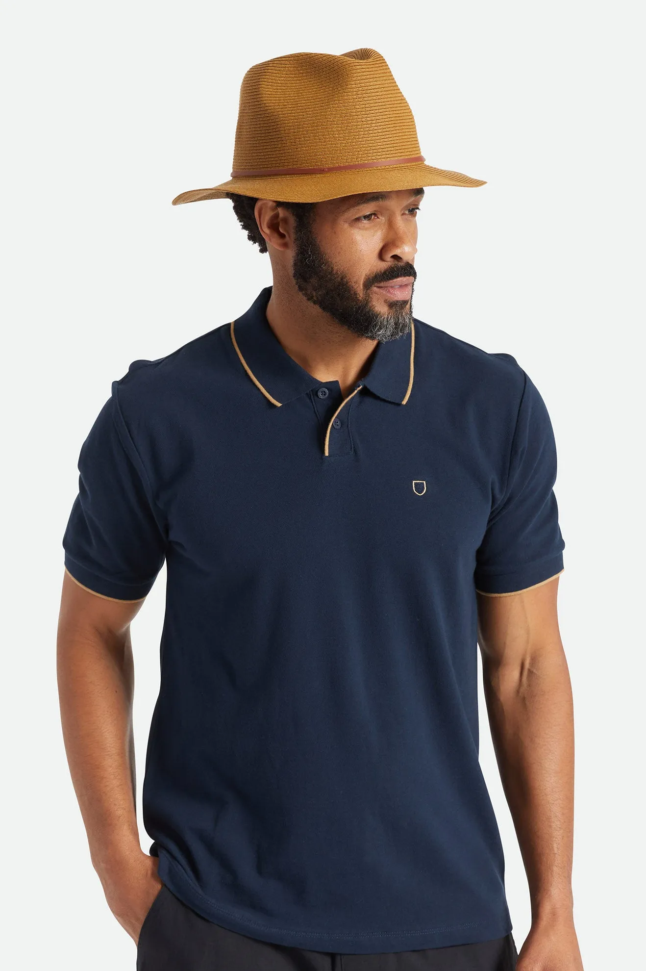 Wesley Straw Packable Fedora - Copper
